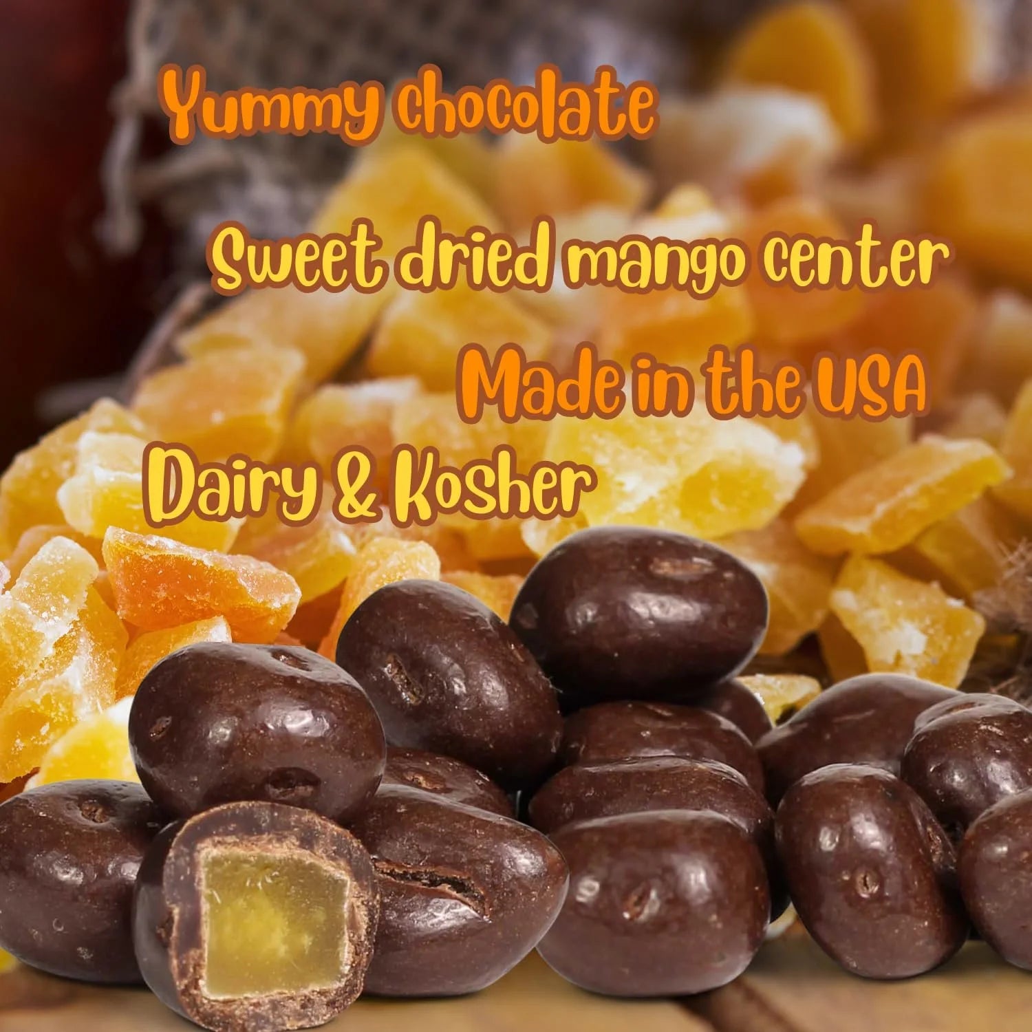 Chocolate Covered Dried Mango, 5 Lbs Bulk Bag R3112