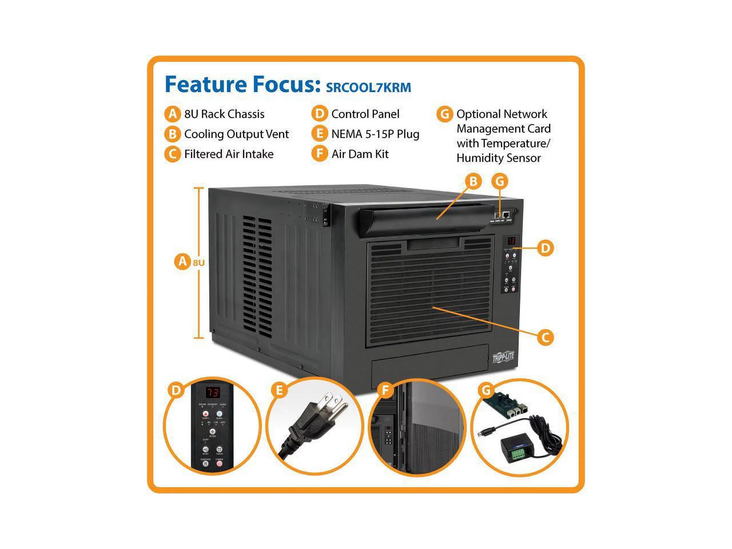 Rack-Mounted Air Conditioning Unit 7,000 BTU 120V X713