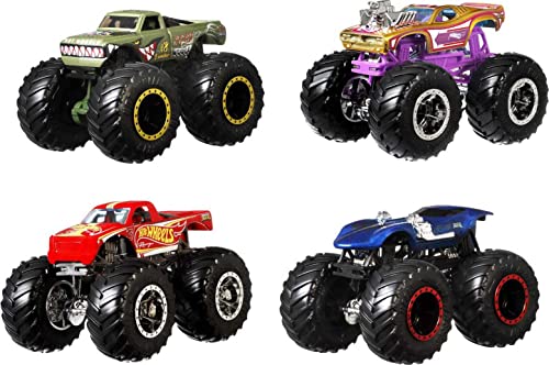 Monster Trucks 4-Pack, 1:64 Scale Toy Trucks H725392