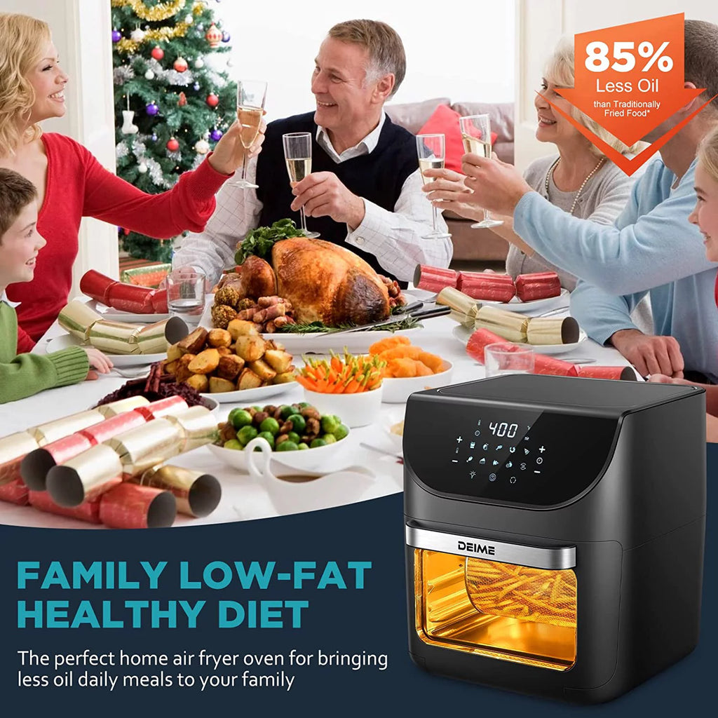 Air Fryer 12 QT 1700W Large Capacity with 10 Presets and LCD Touch Screen B211