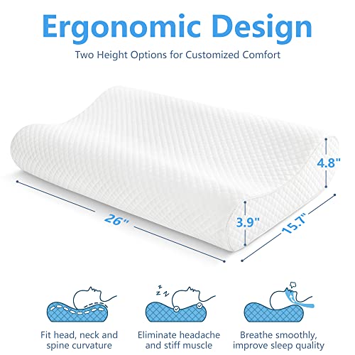 Queen Size Firm Contour Memory Foam Pillow for Neck Pain Relief C979890
