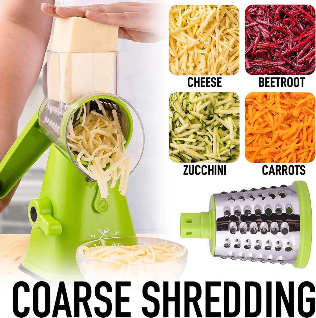Rotary Cheese Grater with 3 Stainless Steel Blades W3255