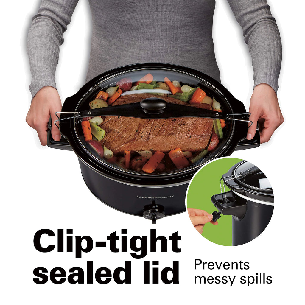Slow Cooker, Extra Large 10 Quart, Portable with Lid Lock, Dishwasher Safe E323