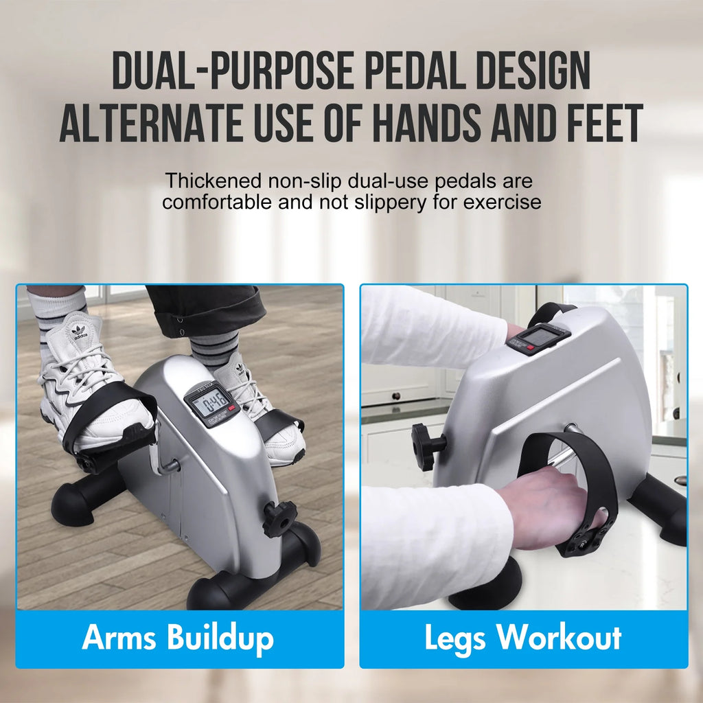 Under Desk Pedal Exerciser for Arm and Leg Workout with LCD Display C438