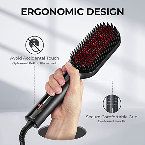 Ionic Hair Straightener Brush with Dense Bristles Y812769