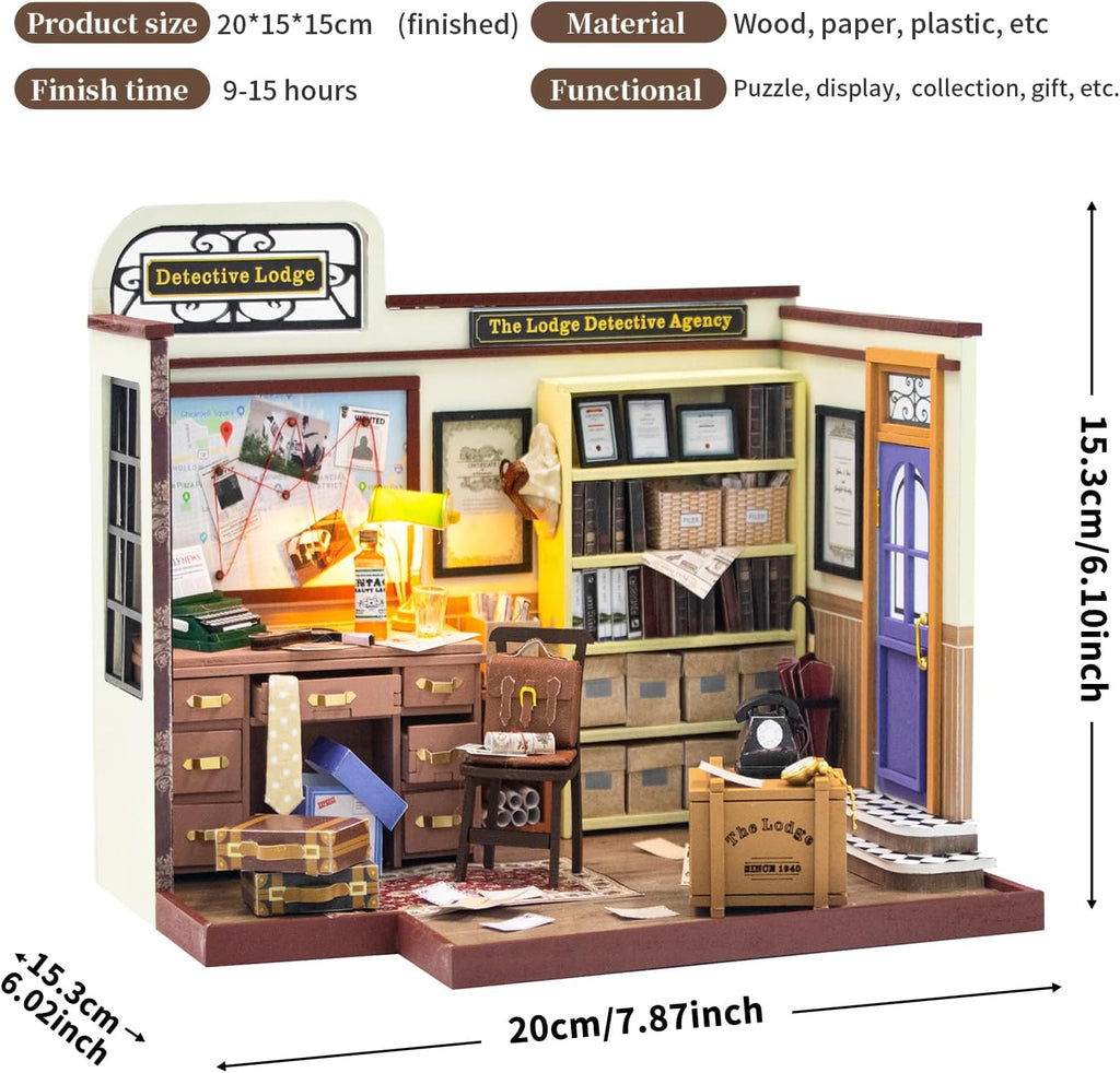 DIY Miniature House Kit with Furniture, 3D Wooden Dollhouse Model V836