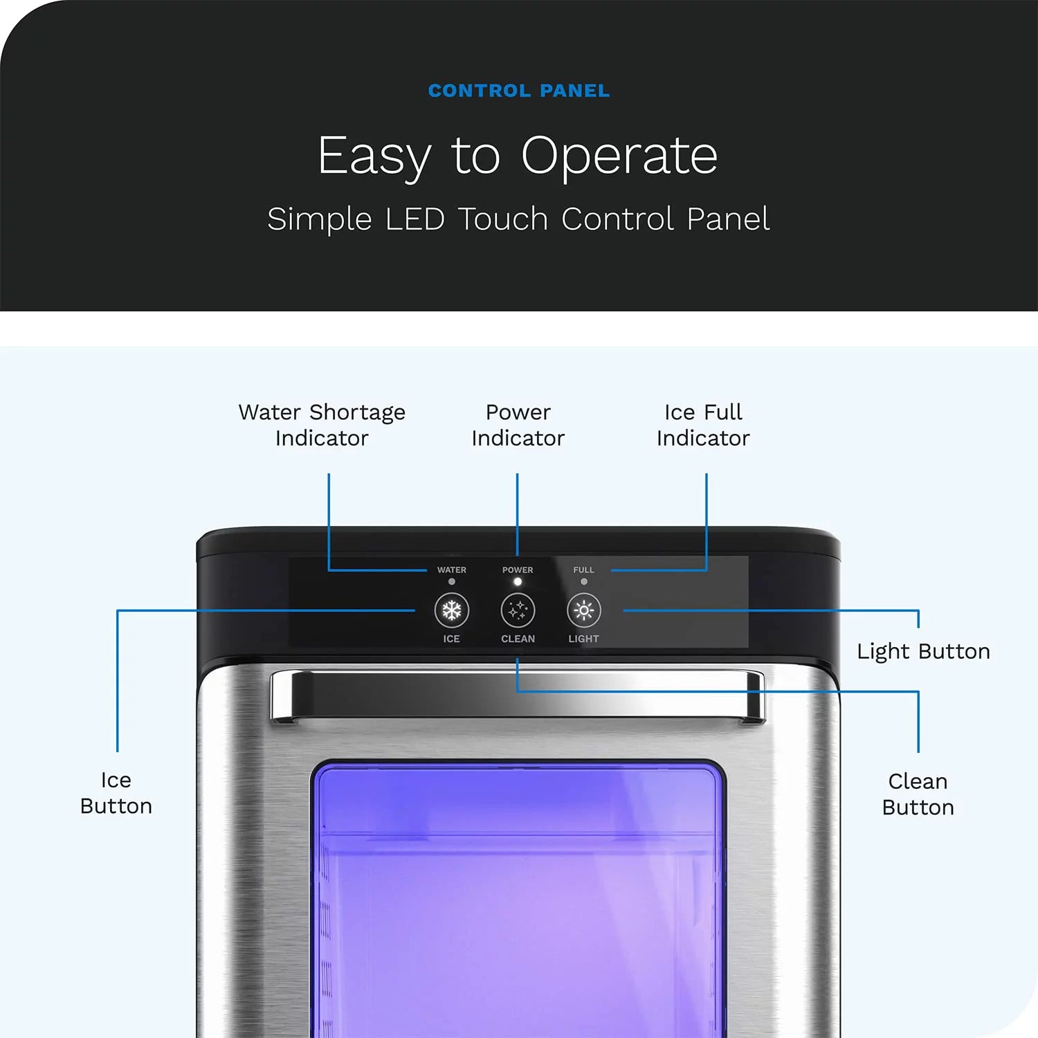 Nugget Ice Maker with Touch Screen, Portable and Compact W254