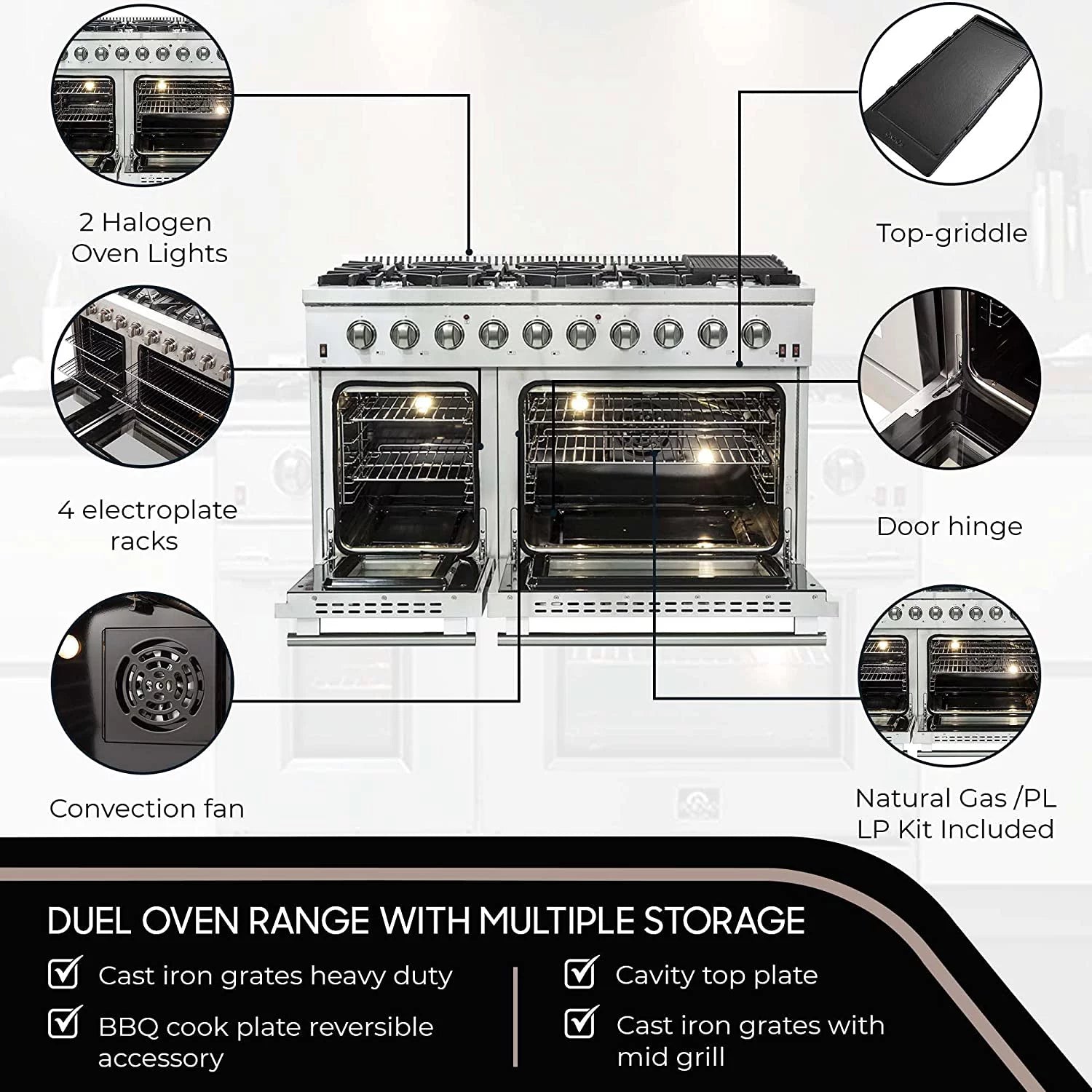48" Freestanding Gas Range J76750