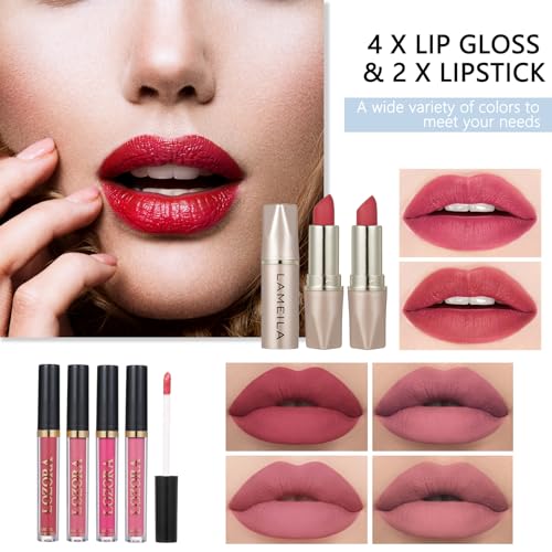 All in One Makeup Kit with Eyeshadow Palette, Lipstick & Eyebrow Pencil X76374