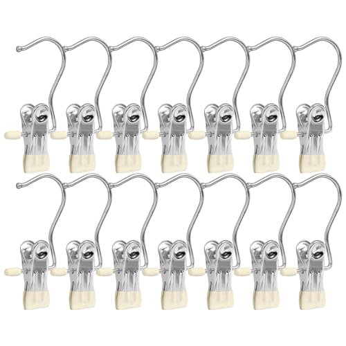 Frezon 15 Pack Boot Hanger Legging Organizer for Closet, Boot Holder, Hanging Clips, Portable Multifunctional Hangers Single Clip Space Saving for Jeans, Hats, Tall Boots, Towels(Black)