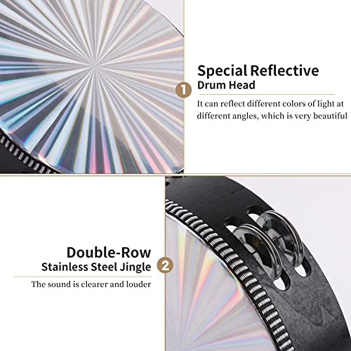 10 inch Tambourine with Double Row Jingle Hand Drum K404