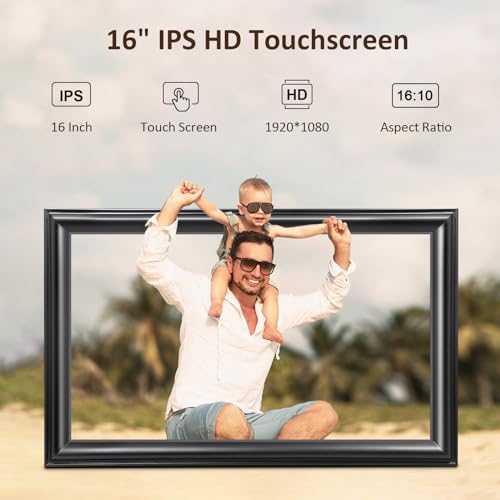 10.1 Inch WiFi Digital Picture Frame with IPS HD Display and 16GB Storage S343835