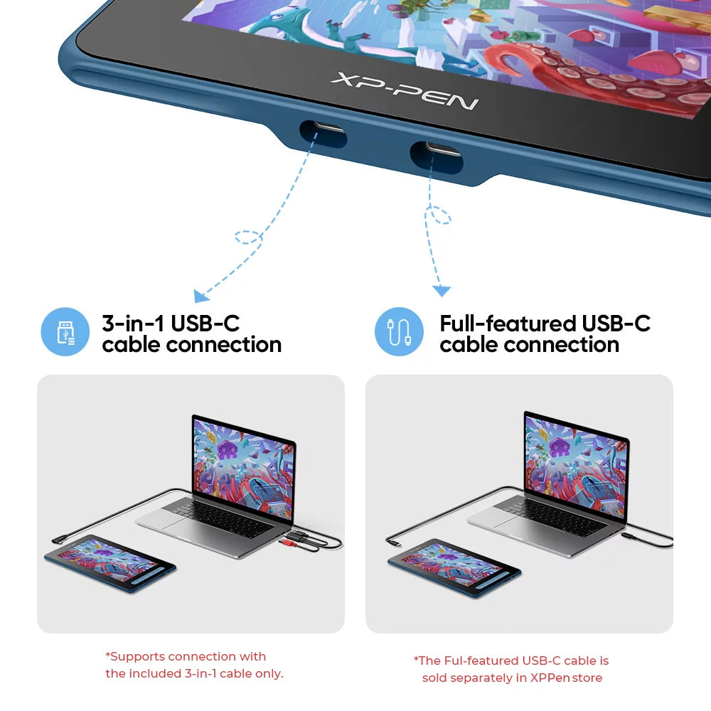 Graphics Tablet with Screen, 8192 Pressure Stylus for Digital Painting W7534