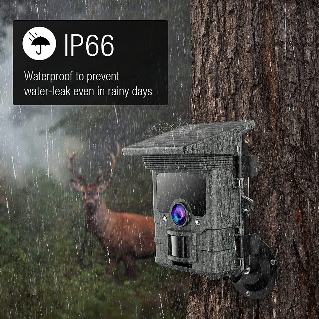 Solar Powered Trail Camera 4K 48MP WiFi Game Camera with Night Vision E29306
