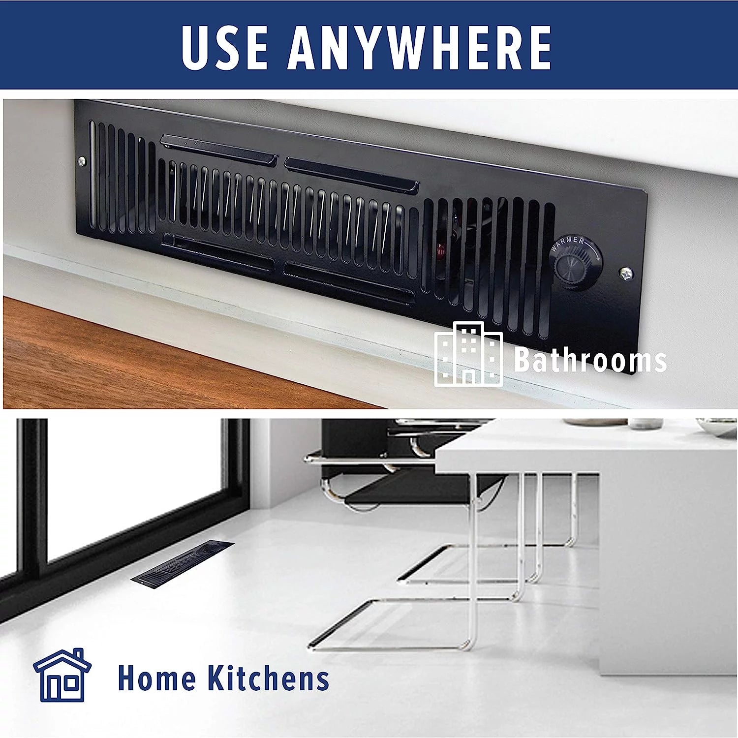 Toe Kick Heater 120V 1500W Under Cabinet Fan Forced with Thermostat X904670