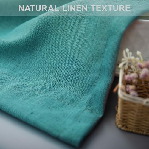 Natural Linen Window Valance for Kitchen 3 Inch Rod Pocket Semi Sheer Light Filtering Cream Curtain Topper 18 Inch Length X40024