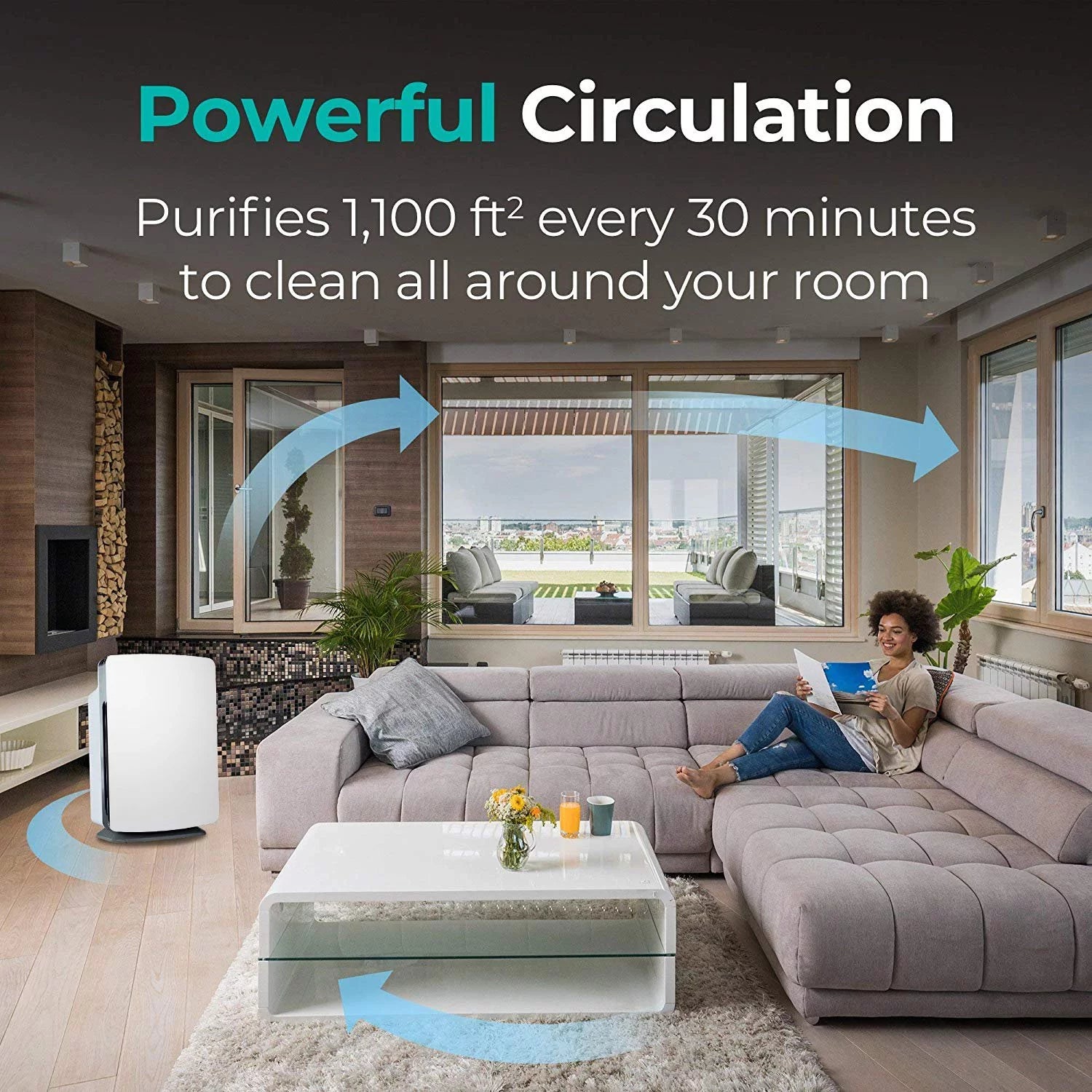 Air Purifier with True HEPA Filter for Allergens, Dust, Mold, Germs and Odors E116