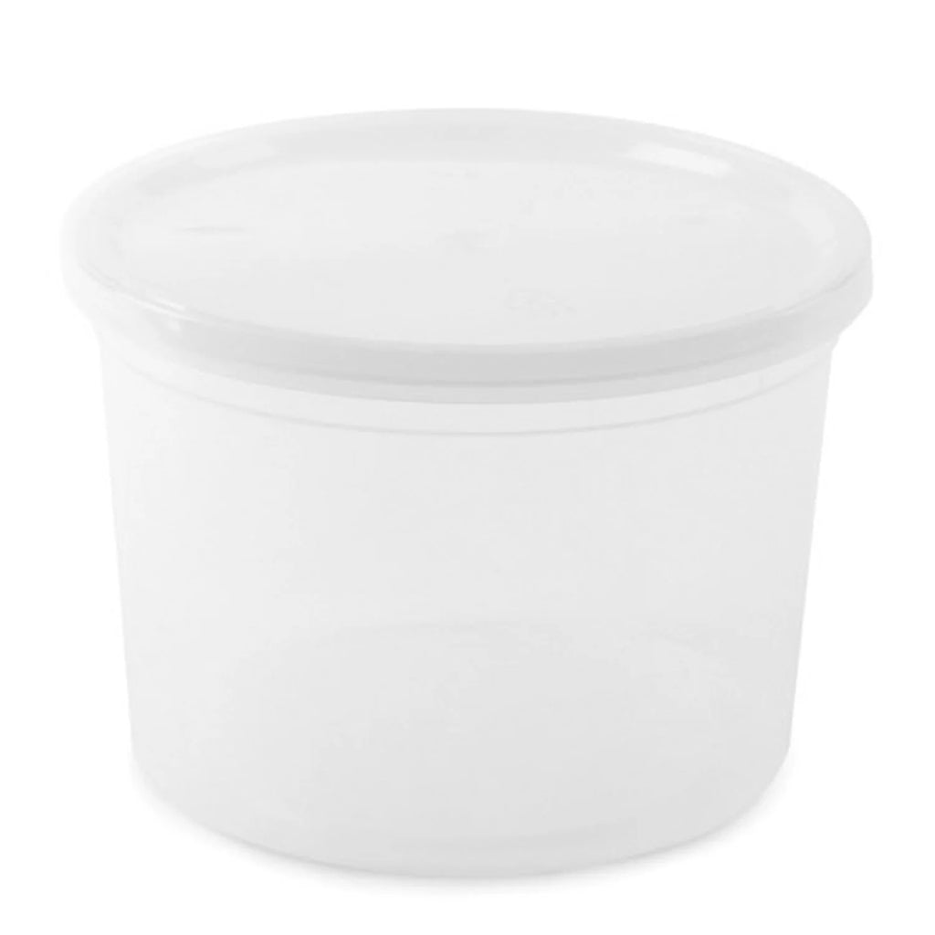 VeZee 64oz Deli Containers with Lids - Plastic Deli Containers with Leak-Proof Lids - Stackable Microwave-Safe - Eco-Friendly - Set of 50