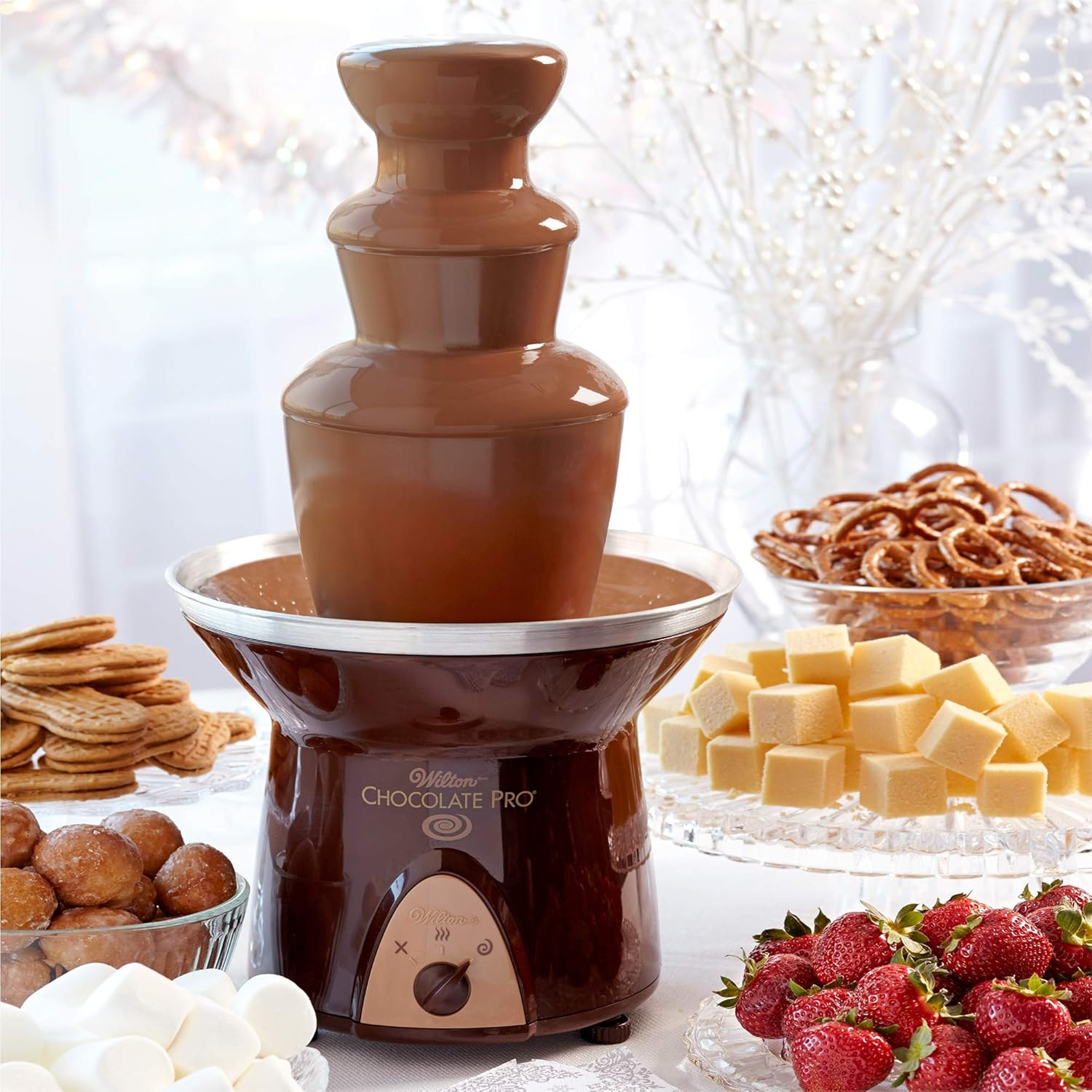 Chocolate Fountain and Fondue Fountain, 3-Tier, 16-Inches Tall, 4-lb Capacity M5320