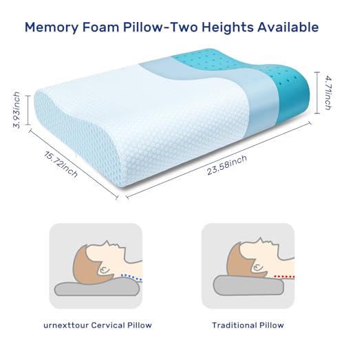 Contour Memory Foam Neck Pillow for Sleeping and Pain Relief X65276