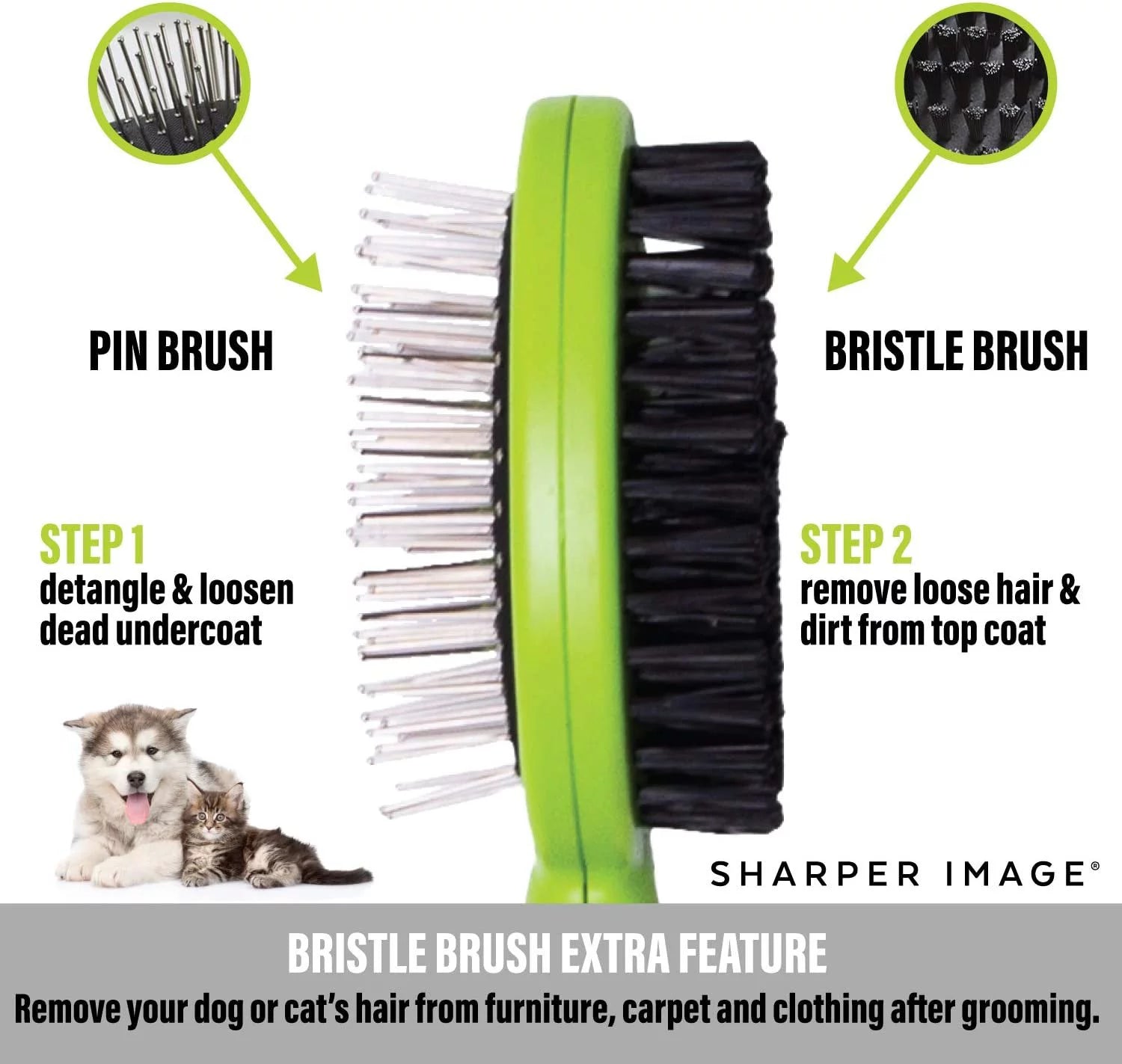 2-Sided Pet Grooming Brush for Long & Short Hair X34613