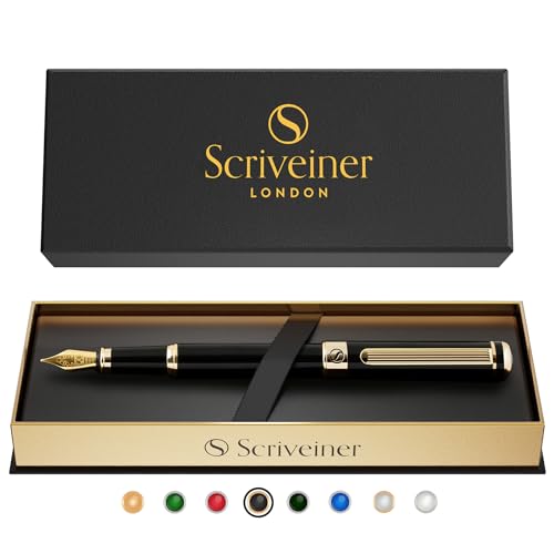 Luxury Fountain Pen with Chrome Finish, Medium Nib, Gift Set Z27727