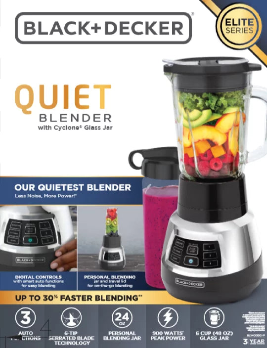 Quiet Blender with Glass Jar W8207