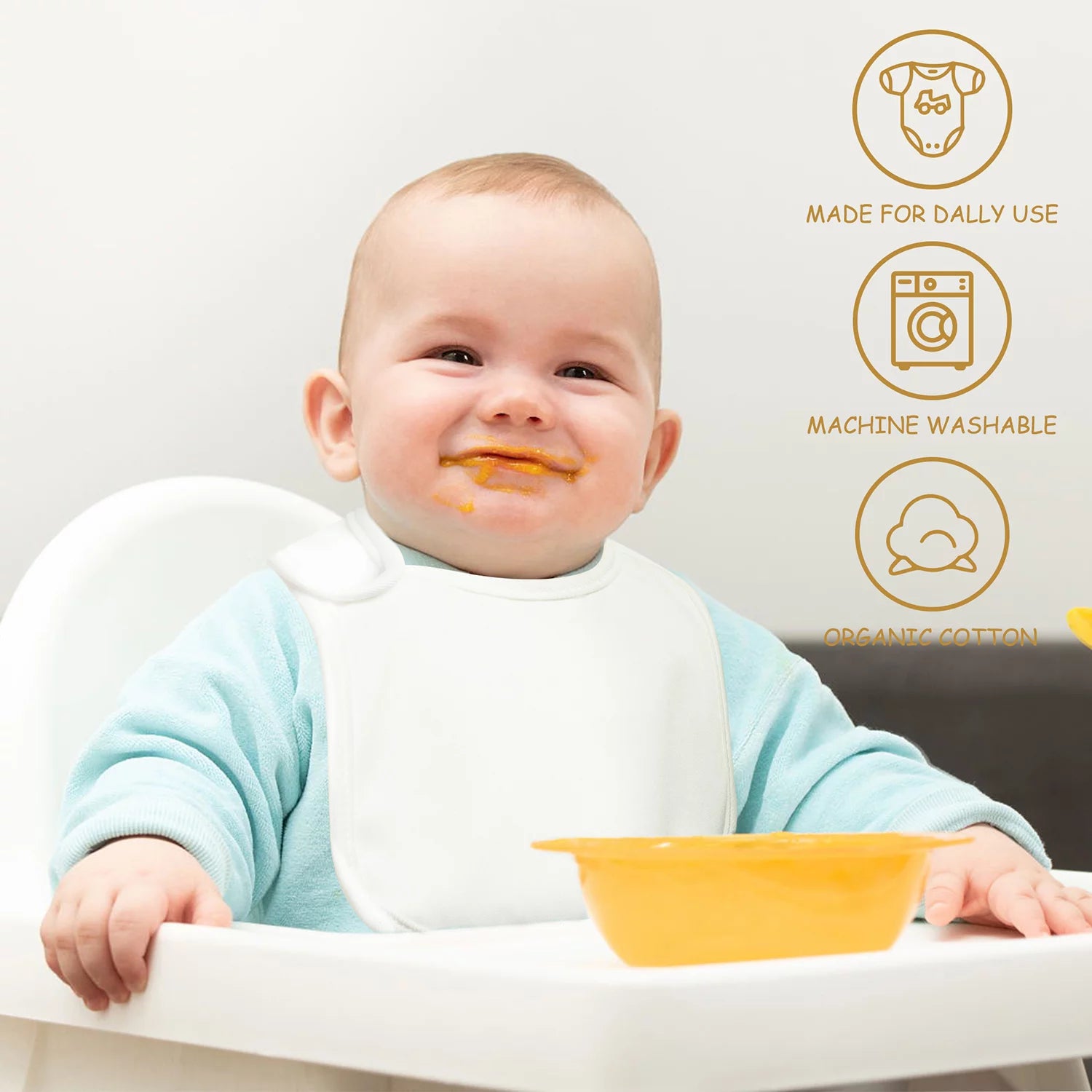 Sublimation Baby Bibs White Cotton Waterproof Blank DIY L694276