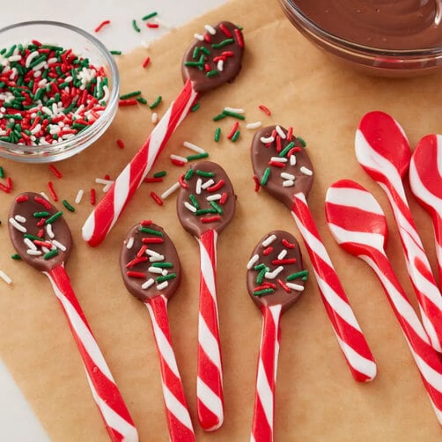 Peppermint Hard Candy Spoons for Hot Chocolate and Coffee Stirring, 48 Count S198739