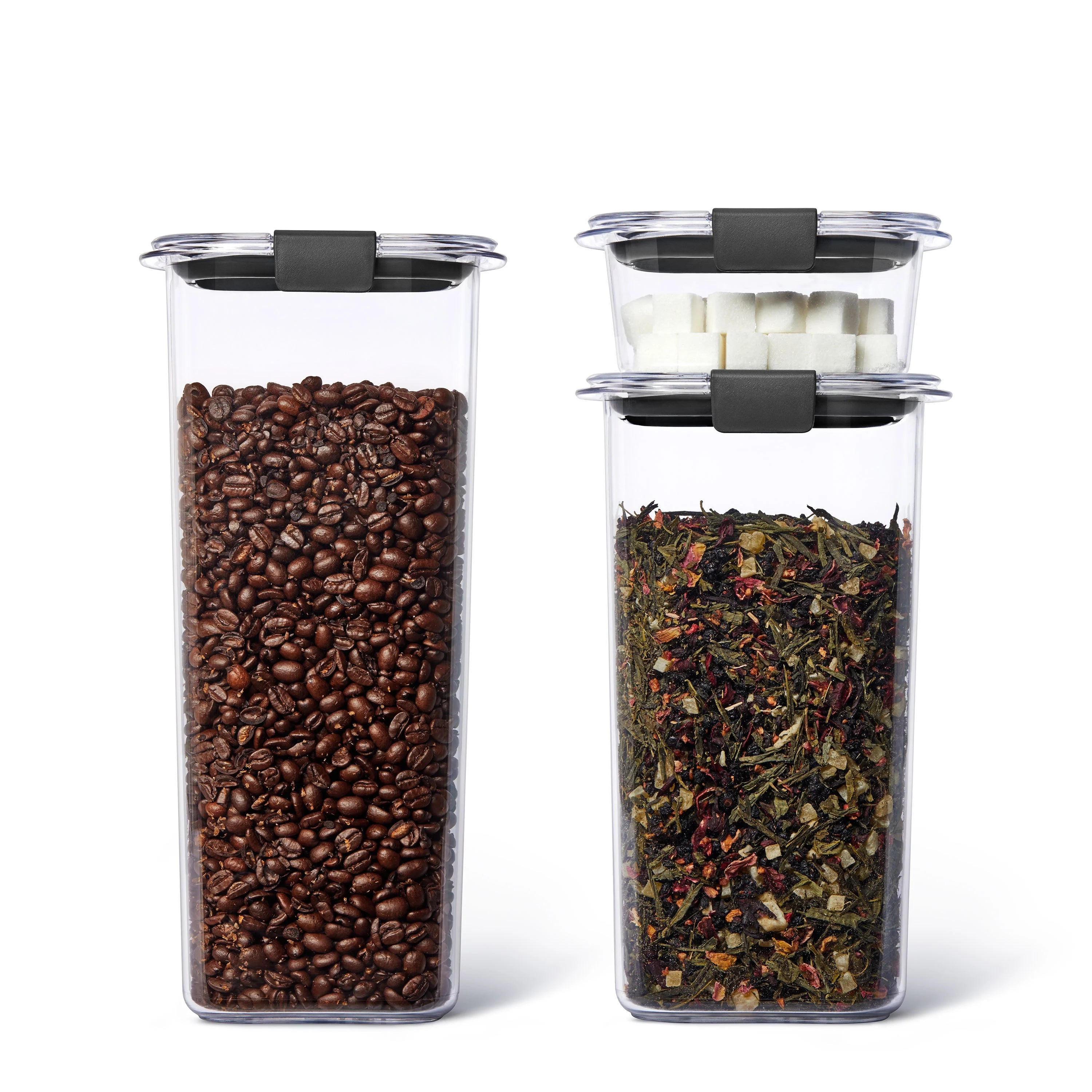 Food Storage Canisters with Latching Lids, Set of 3 B328505