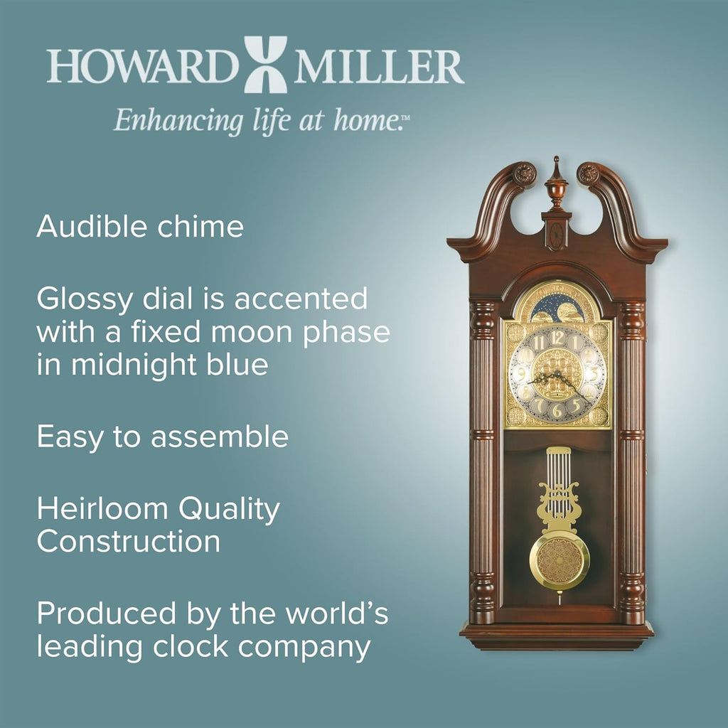 Wall Clock with Pendulum, Cherry Finish A950553