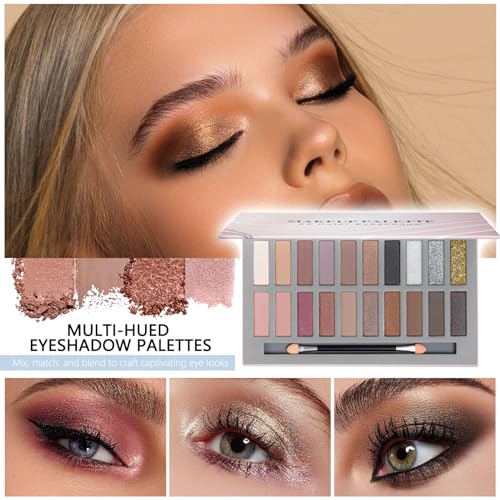 All in One Makeup Kit with Eyeshadow Palette, Lipstick & Eyebrow Pencil X76374