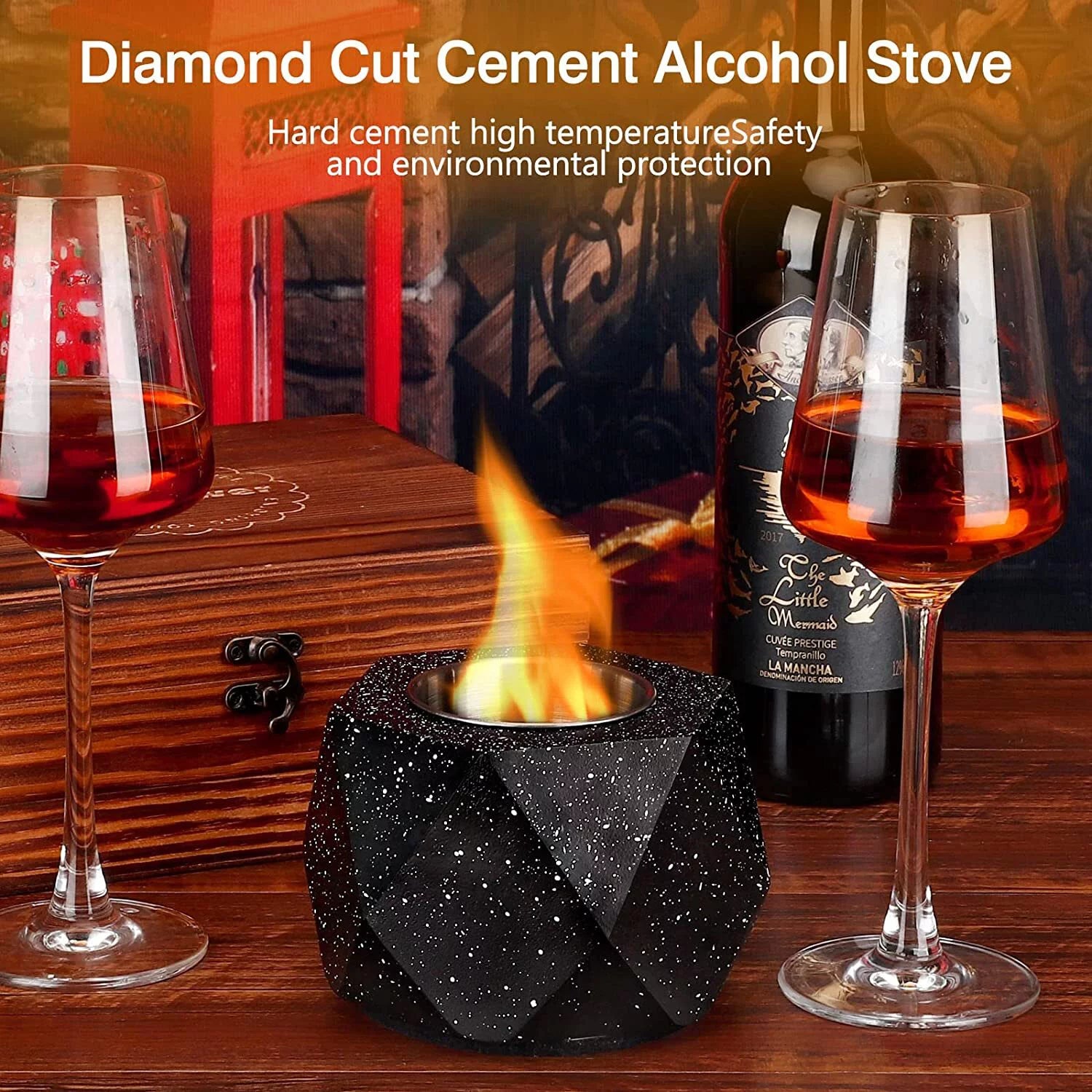 Concrete Tabletop Fire Pit Bowl for Indoor Outdoor Patio R3927