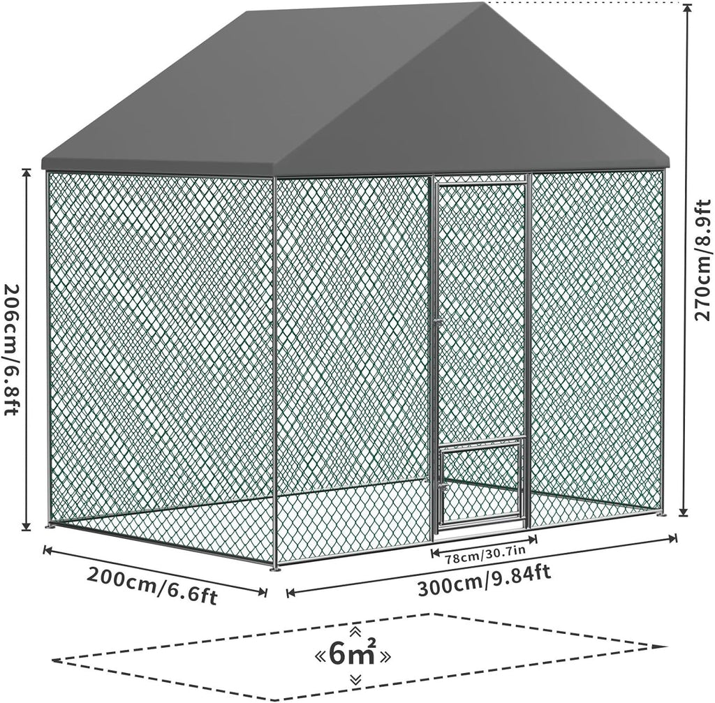 Walk-in Chicken Coop Run with Waterproof UV-Proof Cover M5799