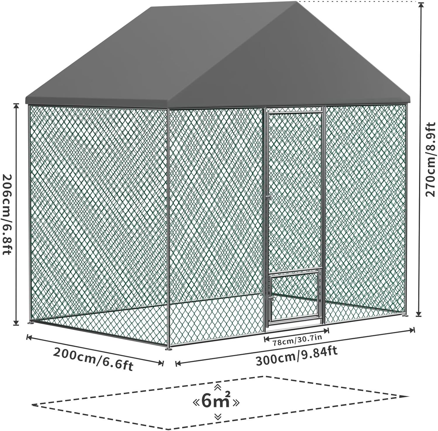Walk-in Chicken Coop Run with Waterproof UV-Proof Cover M5799