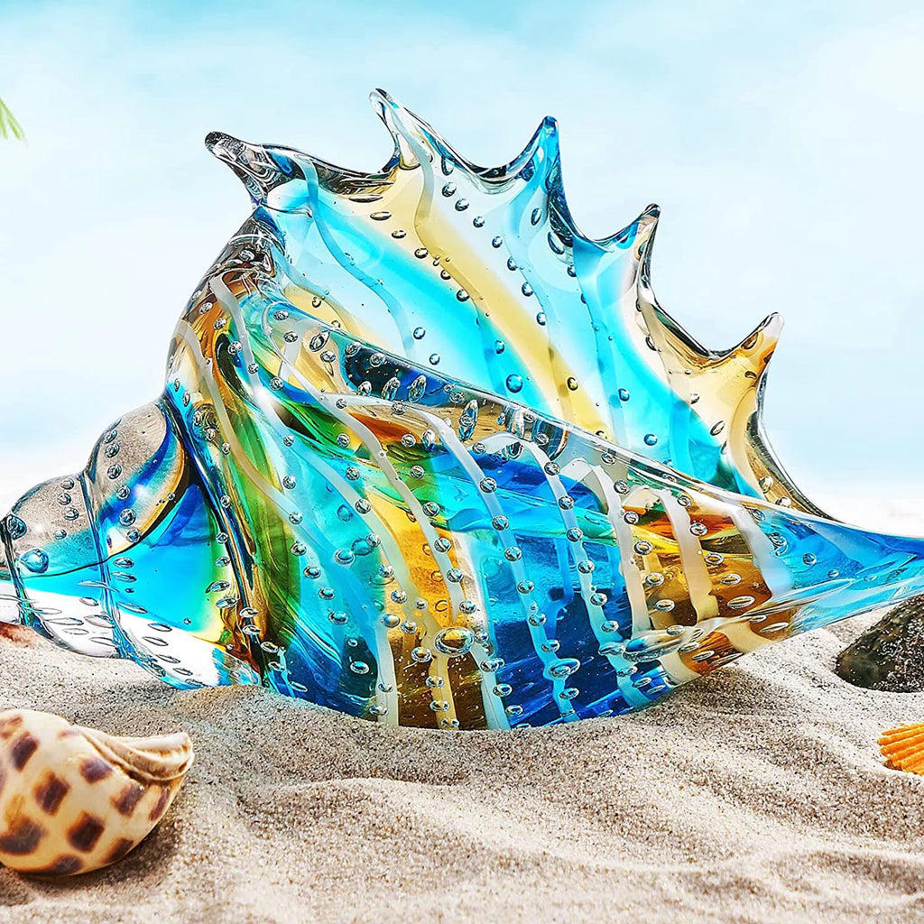 Hand Blown Glass Conch Figurine Sea Animal Home Decor R261392