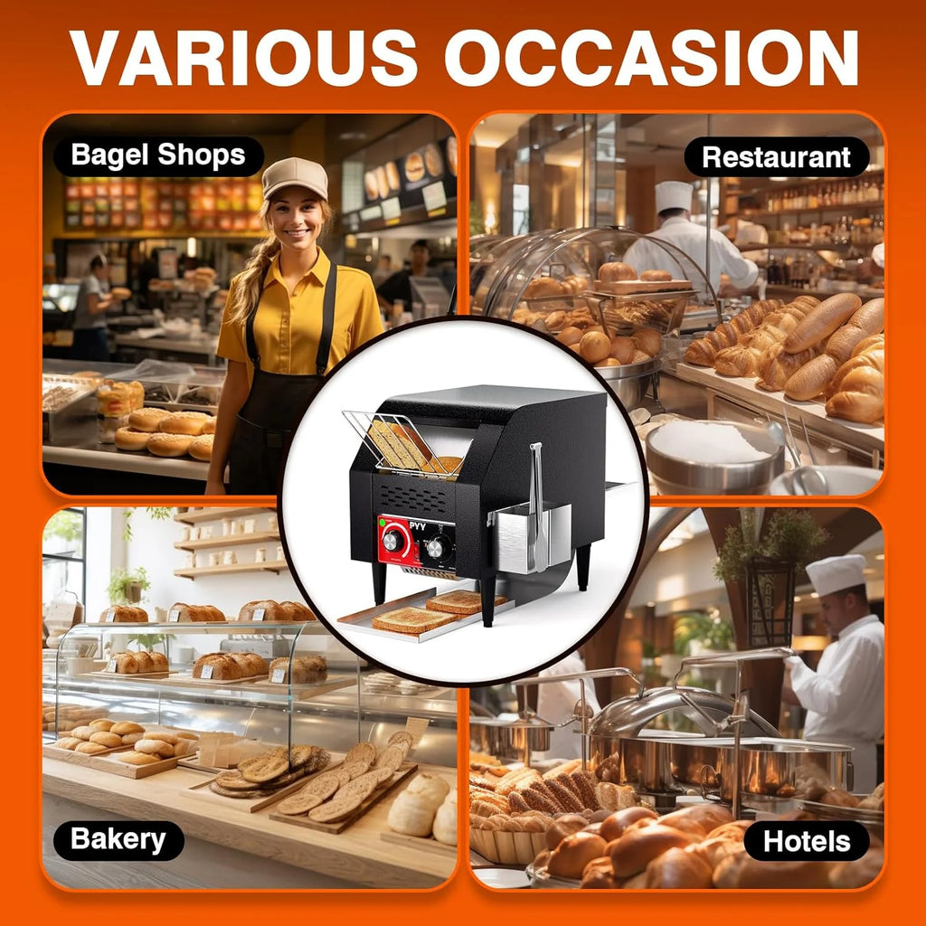 Electric Conveyor Toaster for Restaurant Bun Bagel Bread J3876