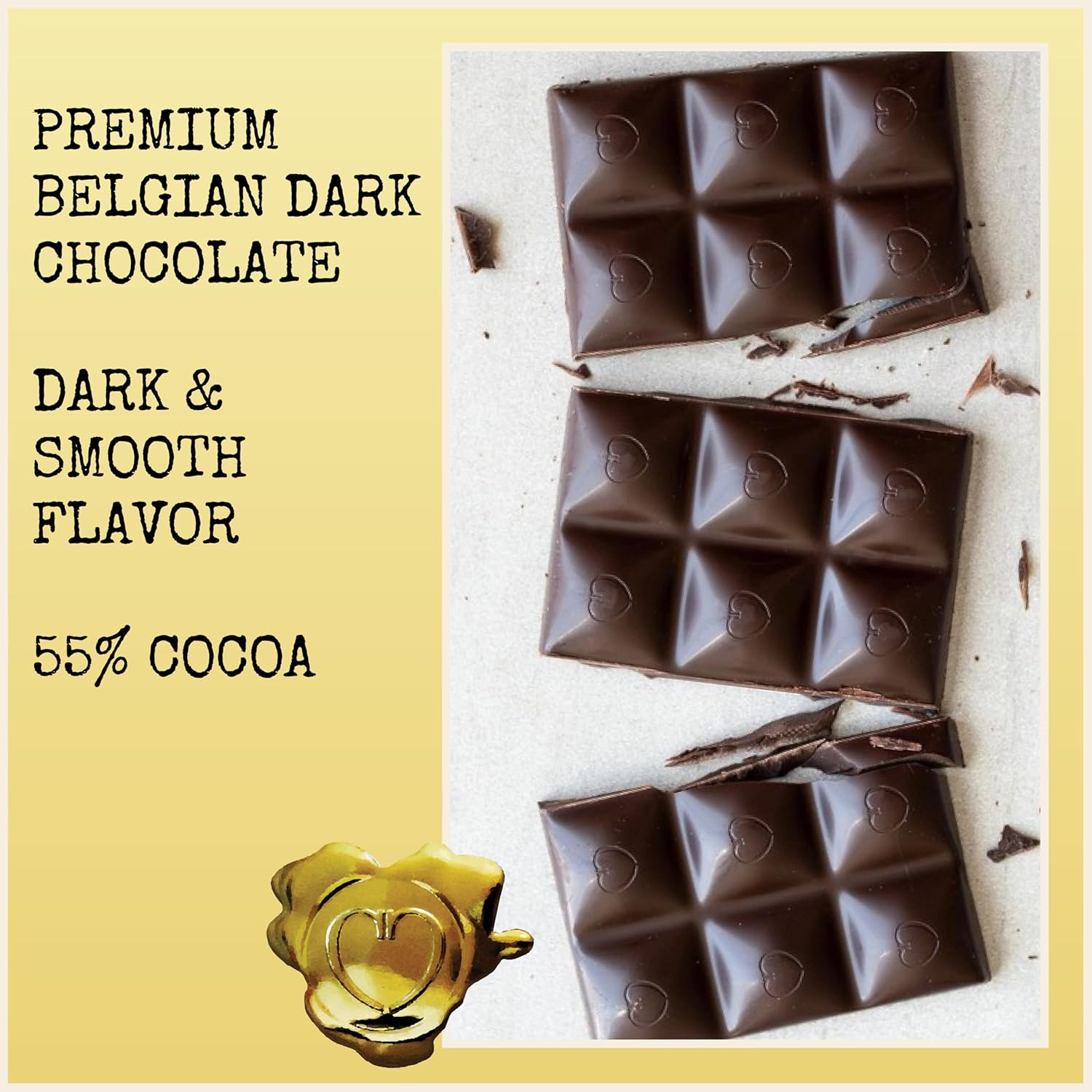 Dark Chocolate Bars 55% Cocoa, 3.2oz, 12 Pack M2800