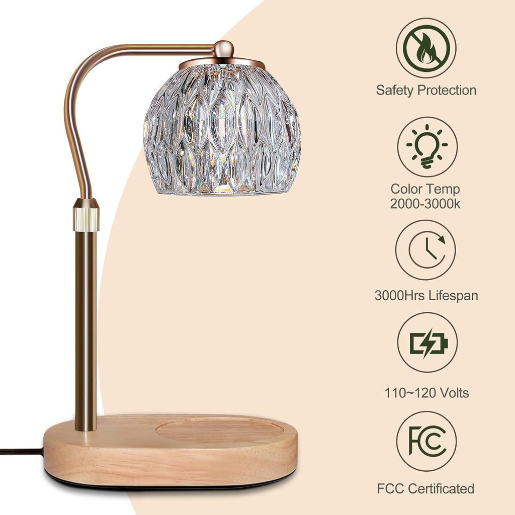 Candle Warmer Lamp with Timer, Dimmer, and Adjustable Height R1254