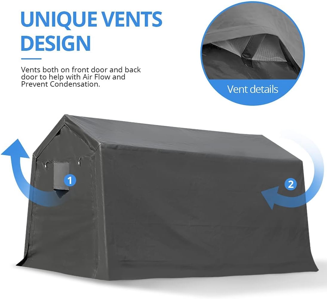10x10 ft Heavy Duty Patio Canopy Shelter with Zipper Doors R776496