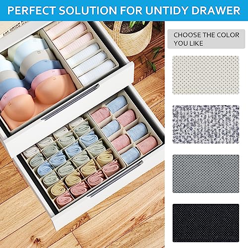 Foldable Drawer Organizer for Clothing, Socks, and Underwear, Black, Set of 4 L747
