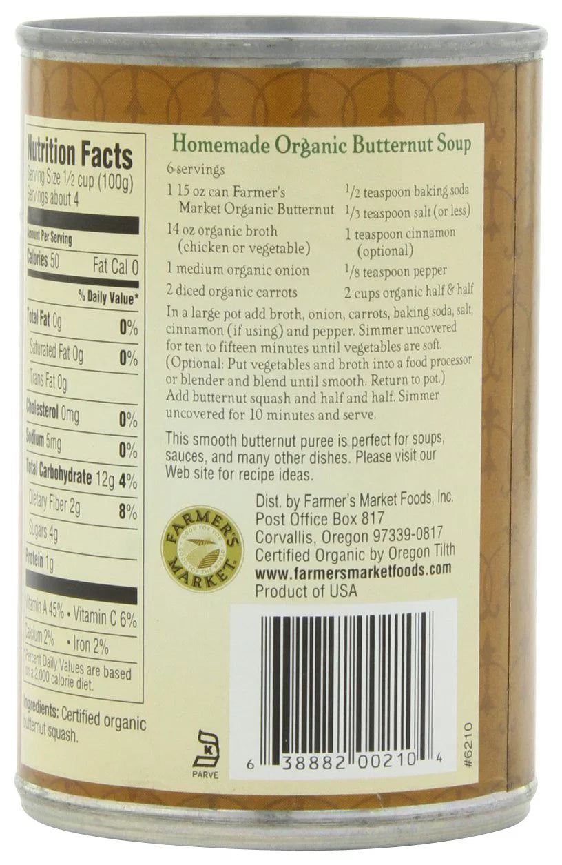 Organic Butternut Squash, 15-Ounce Cans (Pack of 12) Q7114