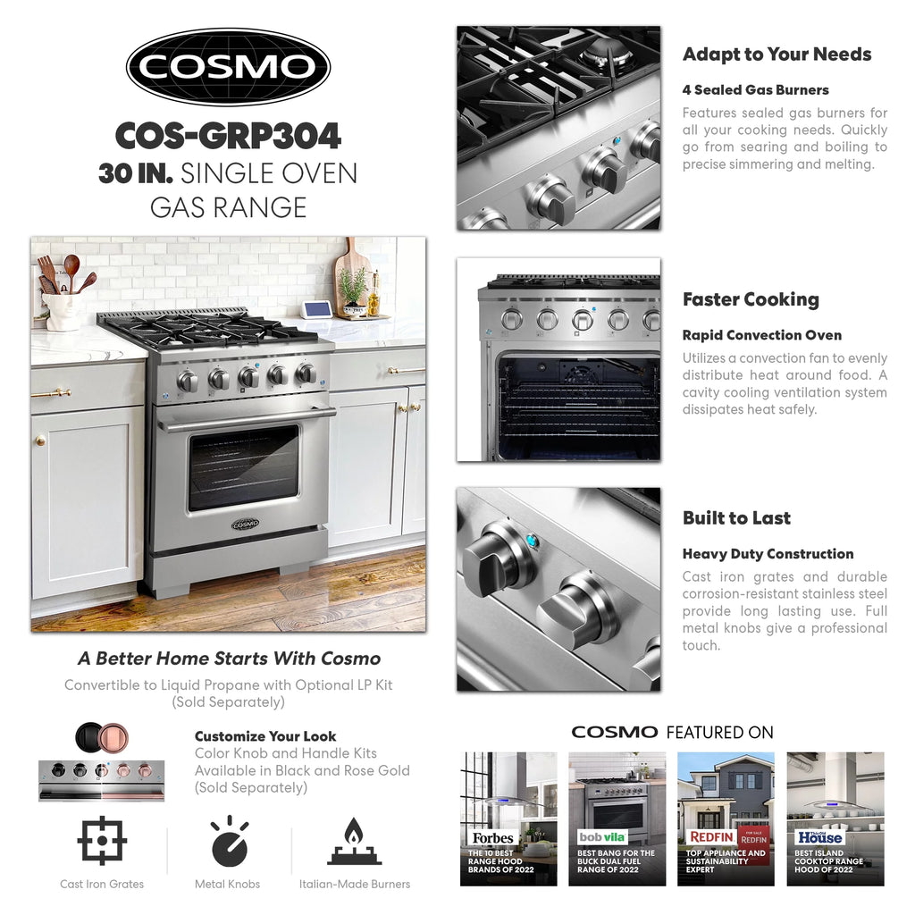 Gas Range 3.5 cu. ft. with 4 Burners, Stainless Steel X497250