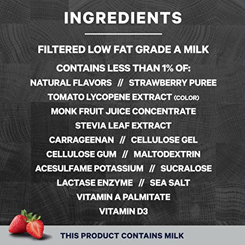 High Protein Milk Shake for Workout Recovery, Strawberry, 14 Fl Oz Y81871
