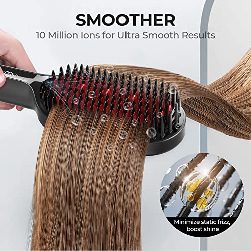 Ionic Hair Straightener Brush with Dense Bristles Y812769
