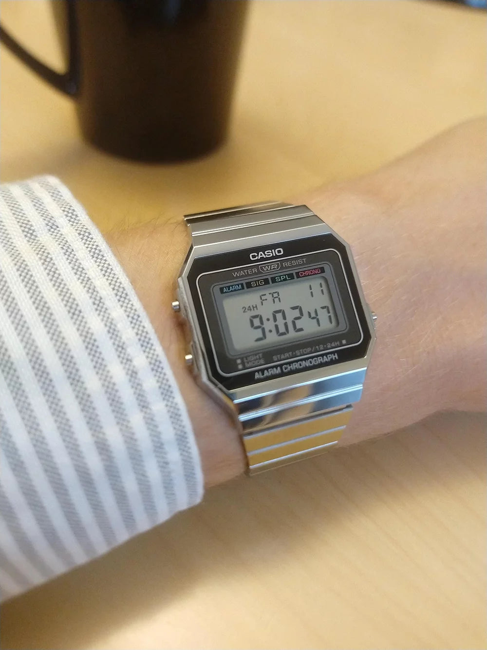 Men's Slim Digital Stainless Steel Watch H441186