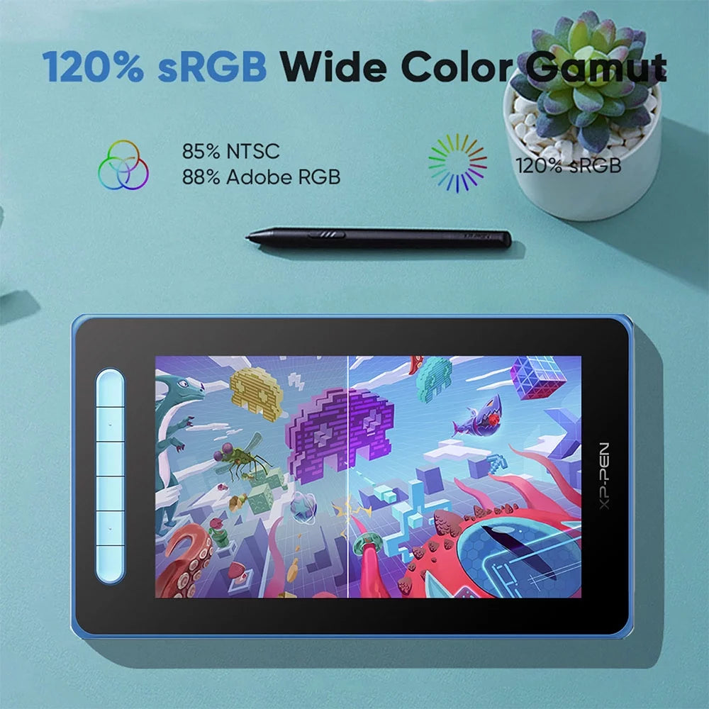 Graphics Tablet with Screen, 8192 Pressure Stylus for Digital Painting W7534