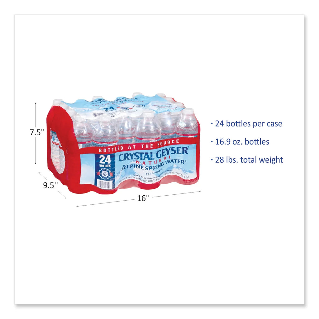Crystal Geyser Alpine Spring Water, 16.9 oz, 24 Pack U5376