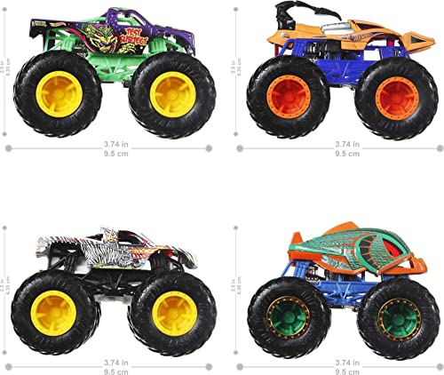 Monster Trucks 4-Pack, 1:64 Scale Toy Trucks H725392