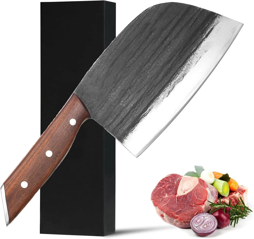 Meat Cleaver Knife 7.4 in Full Tang Kitchen Knife for Meat Cutting U40601
